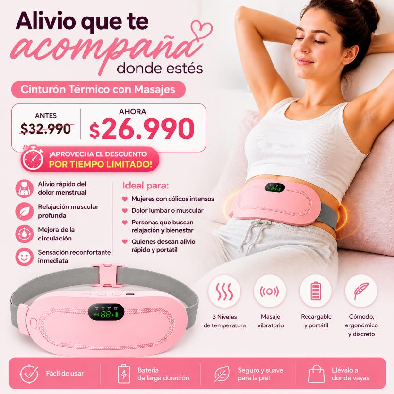 Cinturon Dolor Menstrual Termico Masajes