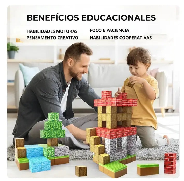 Bloques Magnéticos Tipo Minecraft 28 Piezas