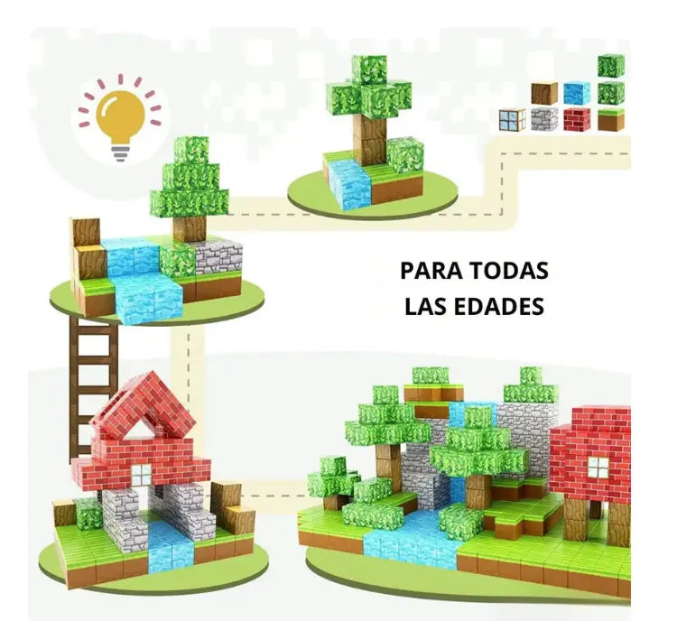 Bloques Magnéticos Tipo Minecraft 28 Piezas