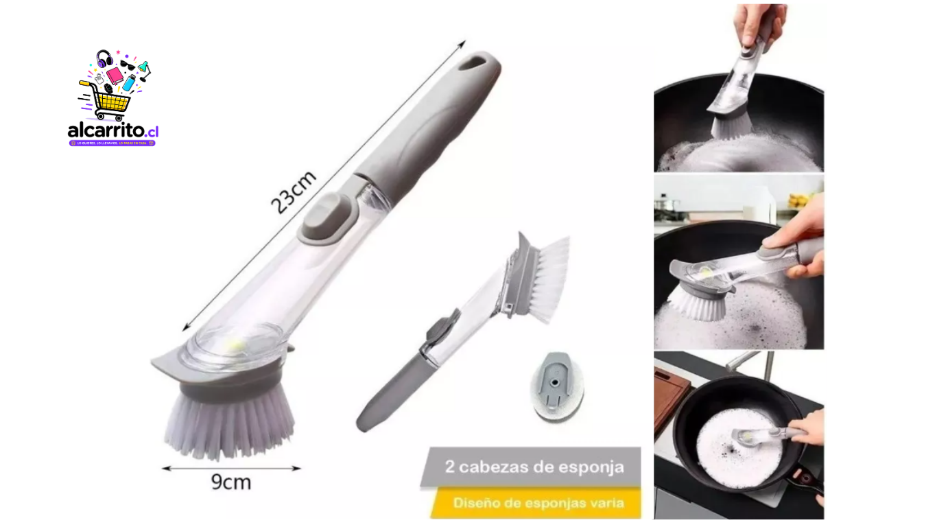 CEPILLO DISPENSADOR JABON LIMPIEZA HOGAR