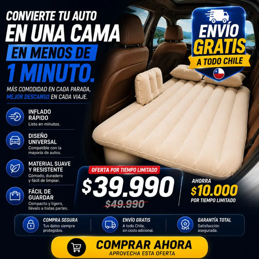 Colchón Inflable Autocar - Convierte Tu Auto En Una Cama En Menos De 3 Minutos.
