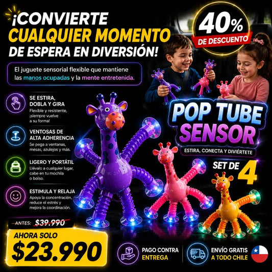 Set 4 Piezas Sensorial Pop Tube